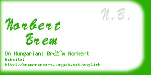 norbert brem business card